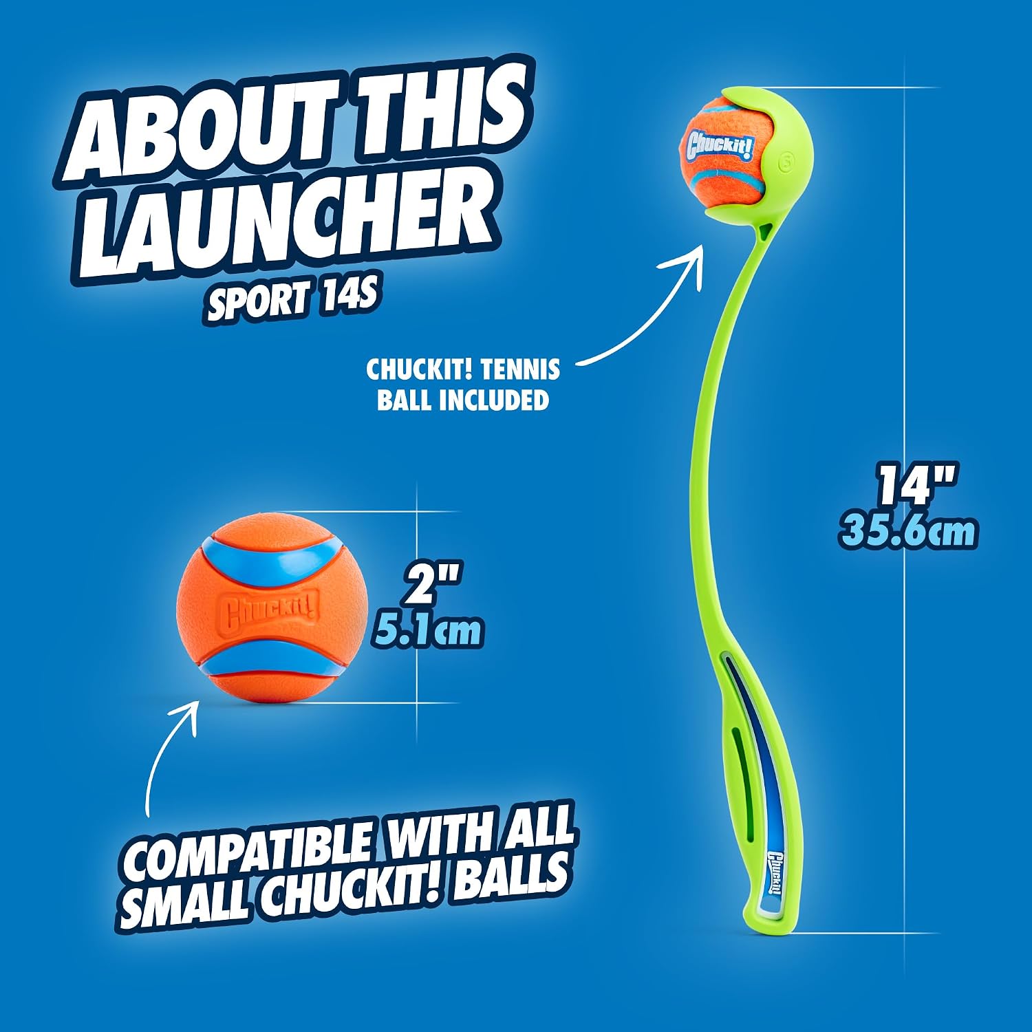 Chuckit! Sport 14S Manual Ball Launcher for Small Dogs