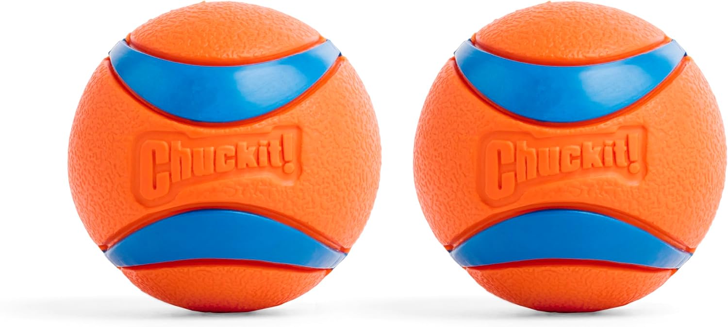 Chuckit! Ultra Rubber Dog Ball, Floating Fetch Toy, Medium 2.5-in, 2-Pack