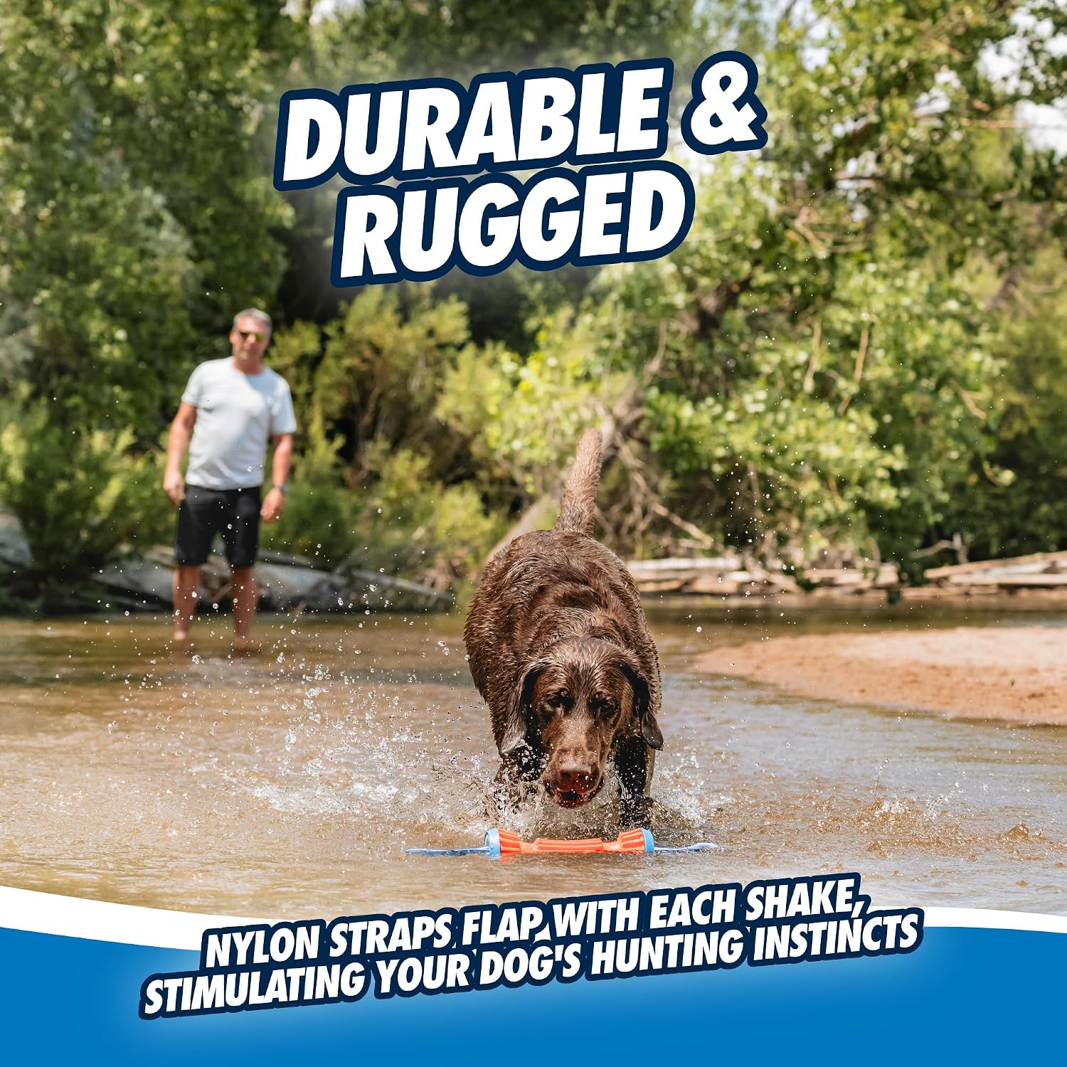 Chuckit! Rugged Bumper Fetch Stick, Medium, 13.5in, Orange and Blue Orange/Blue