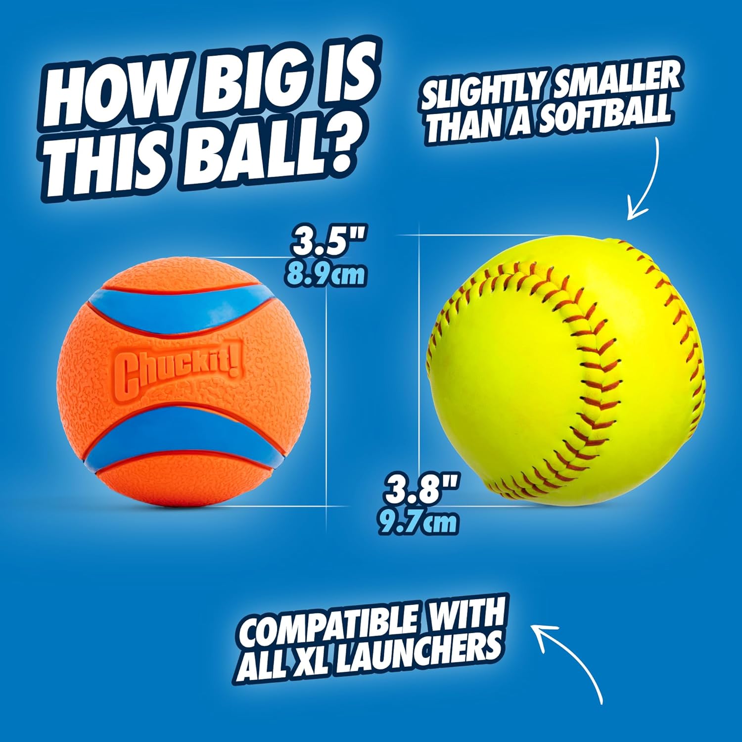 Chuckit! Ultra Ball Dog Toy, Durable Rubber, XL 3.5-in, 1 Pack