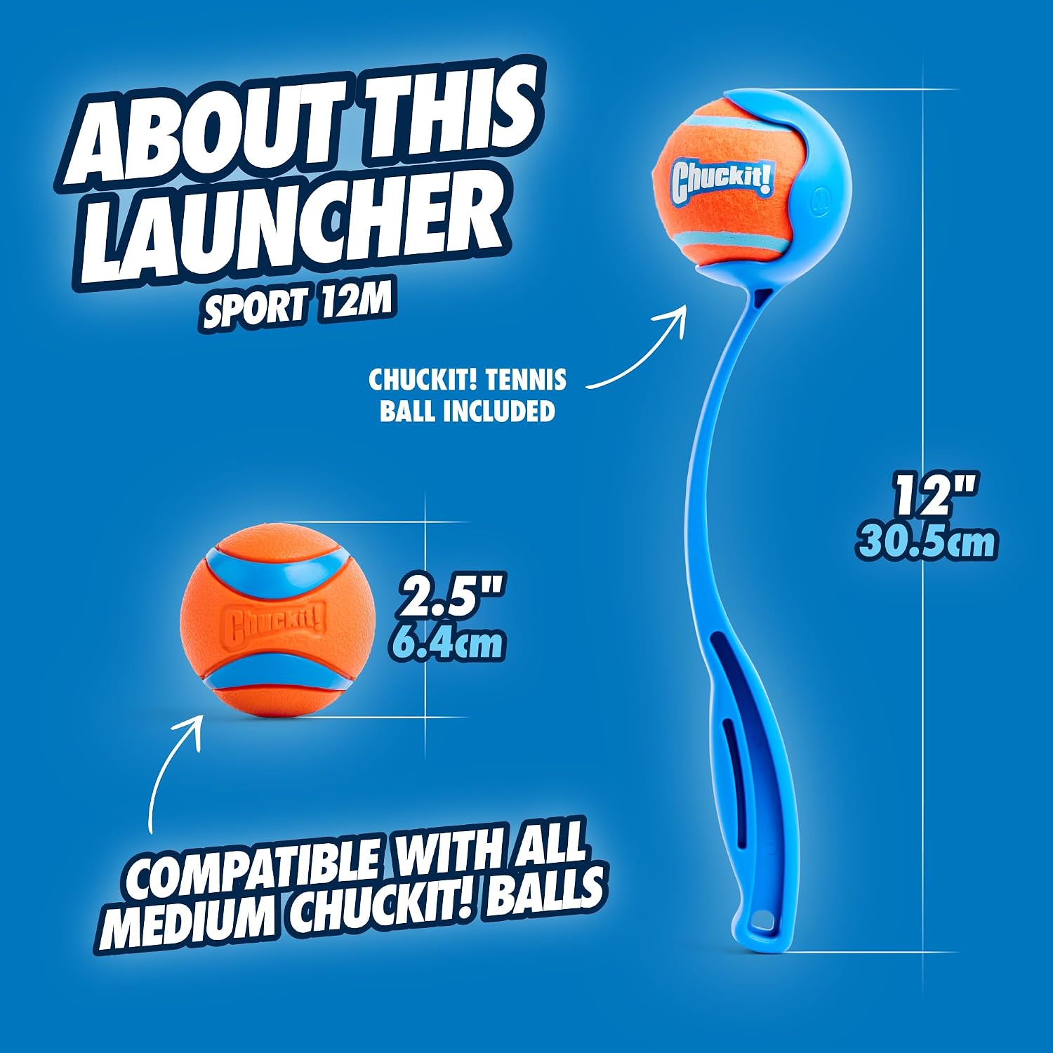 Chuckit! Dog Ball Launcher 12M Sport, Plastic, Great for Kids