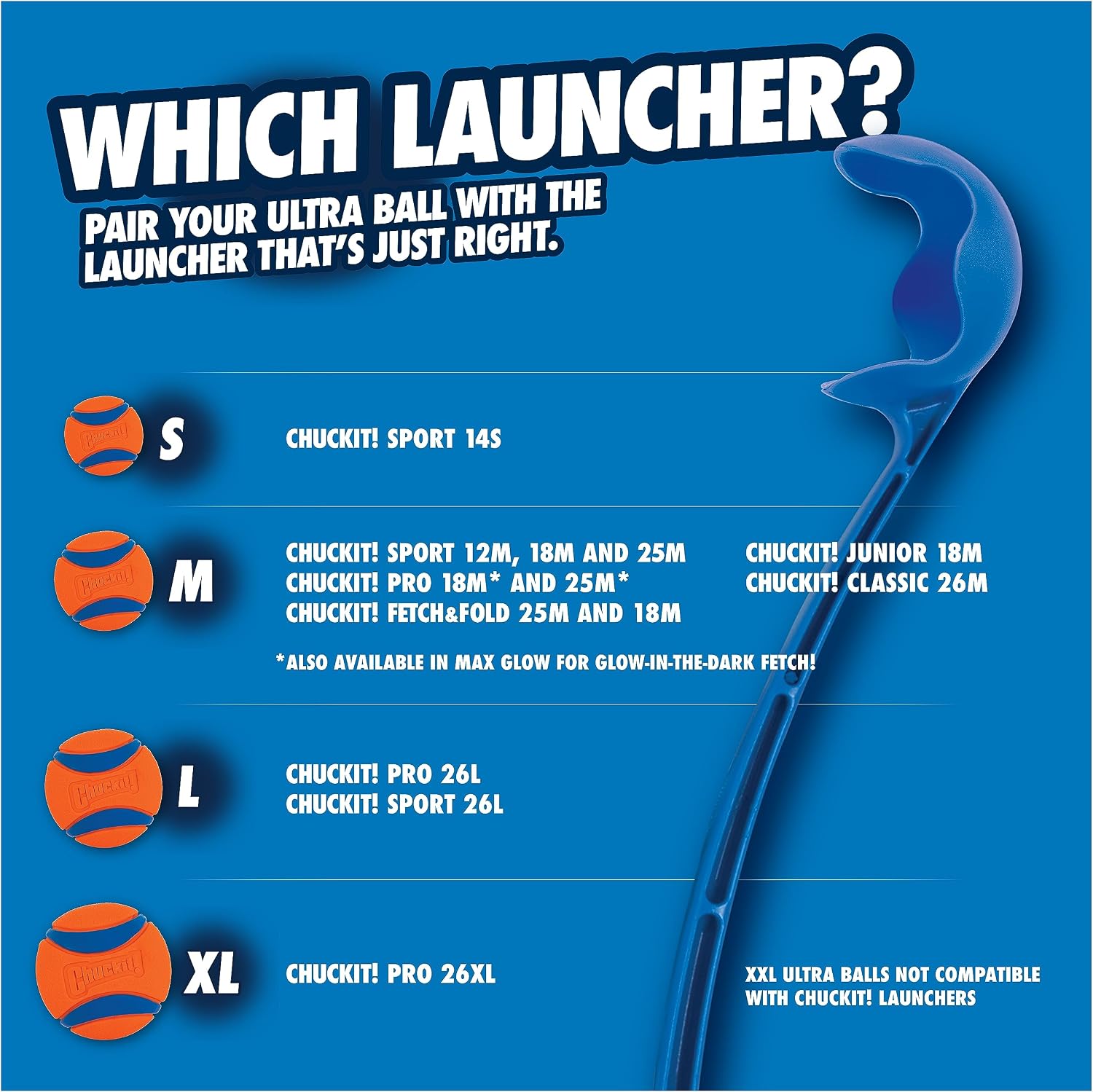 Chuckit! Pro 26L Launcher, 26in, Includes Large Ball, Dogs 60-100lbs