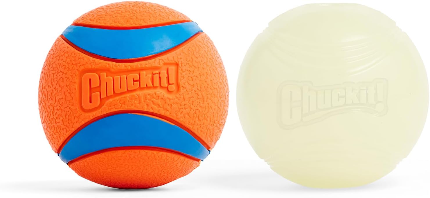 Chuckit! Ultra Ball Dog Fetch Toy, Large 3in, Day and Night 2 Pack, Floats