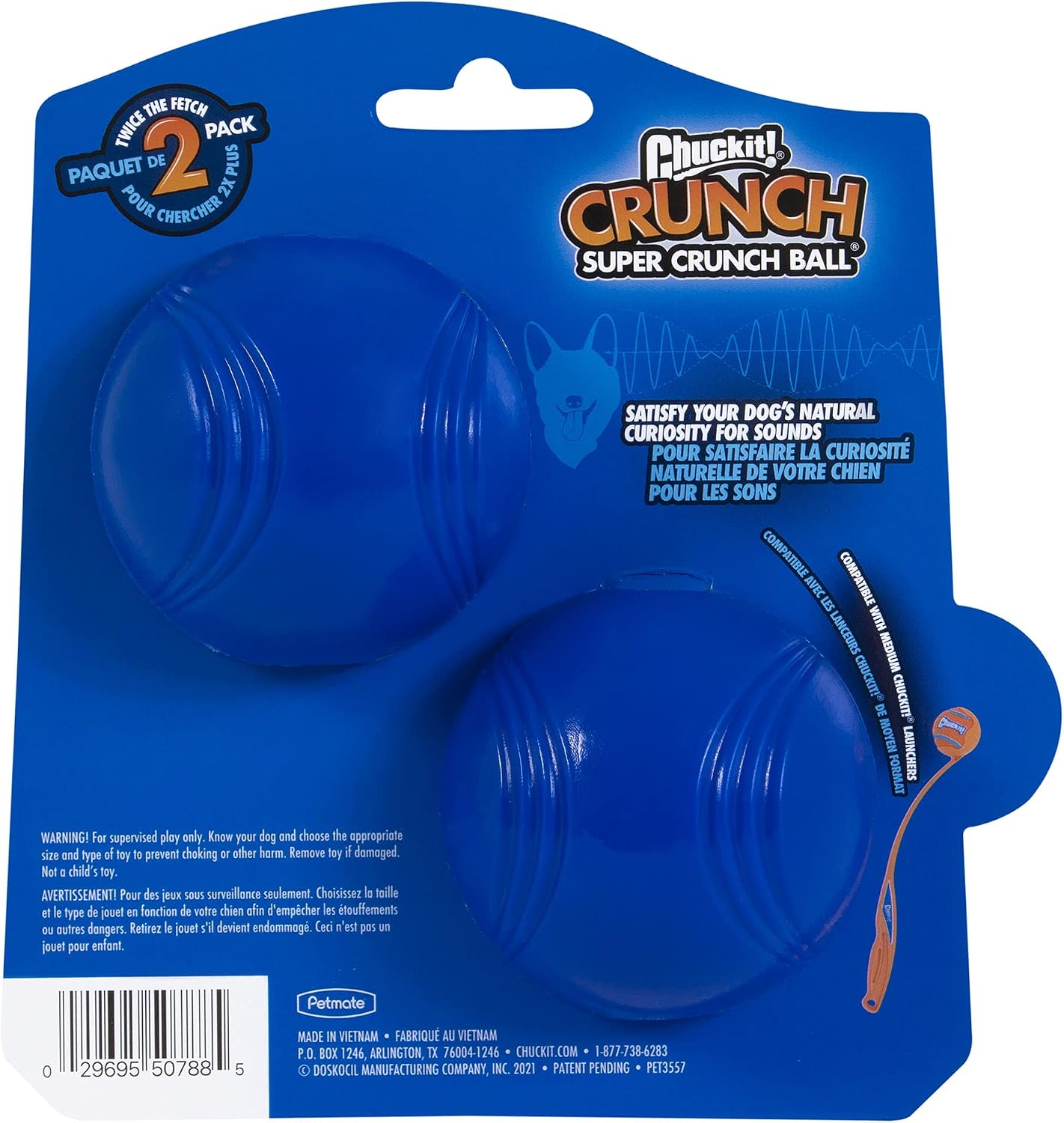 Chuckit! Crunch Ball Dog Toy, Medium (Pack of 2)