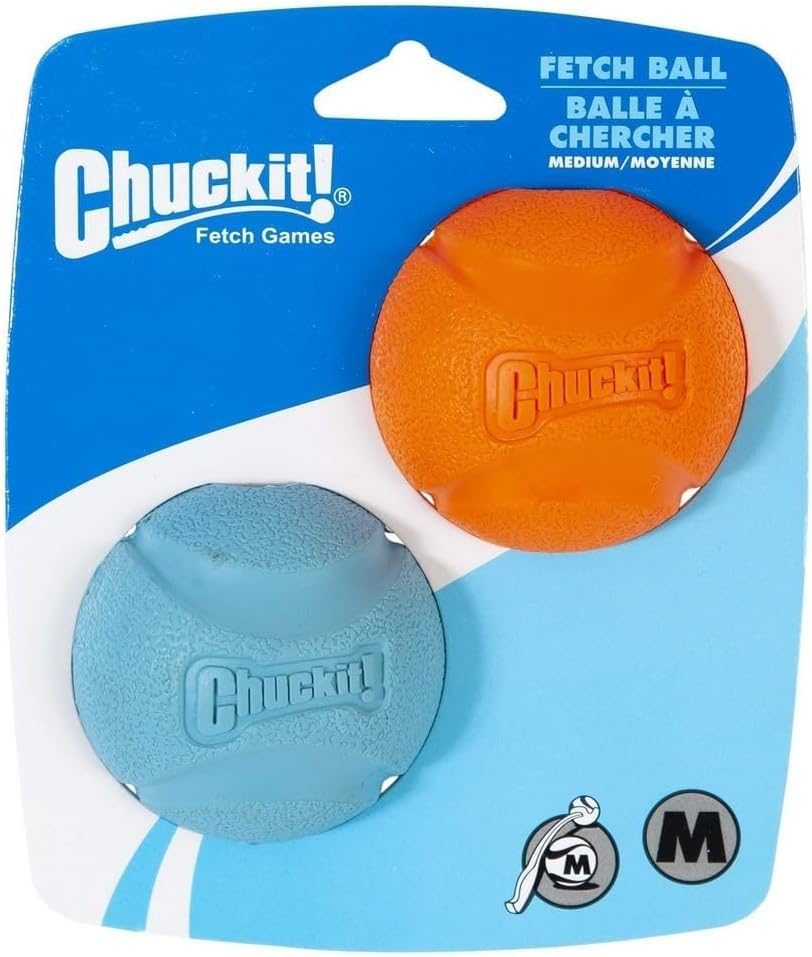 Chuckit! Medium Fetch Ball 2.5", 2 Pack (Colors Vary) Assorted