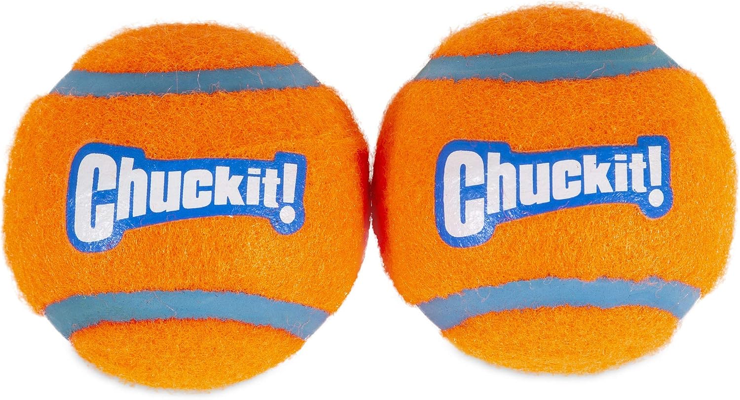 Chuckit! Dog Tennis Ball Dog Toy, Medium 2.5in Shrink Wrap 2 Pack