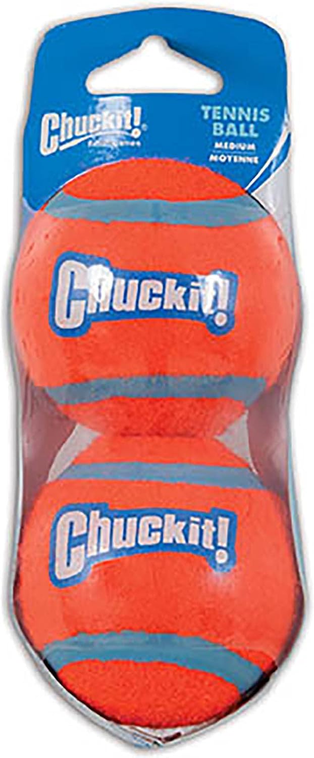 Chuckit! Dog Tennis Ball Dog Toy, Medium 2.5in Shrink Wrap 2 Pack