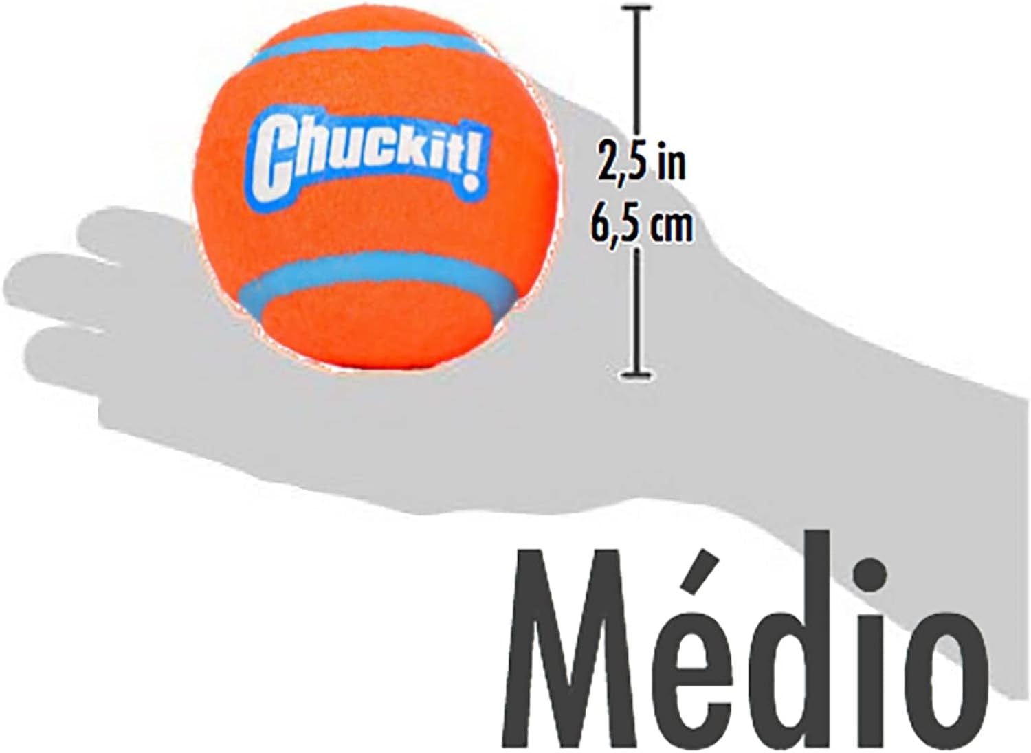 Chuckit! Dog Tennis Ball Dog Toy, Medium 2.5in Shrink Wrap 2 Pack