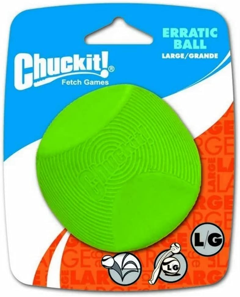 ChuckIt! Dog Erratic Ball (Large, 3-Inch, 1-Pack) Green