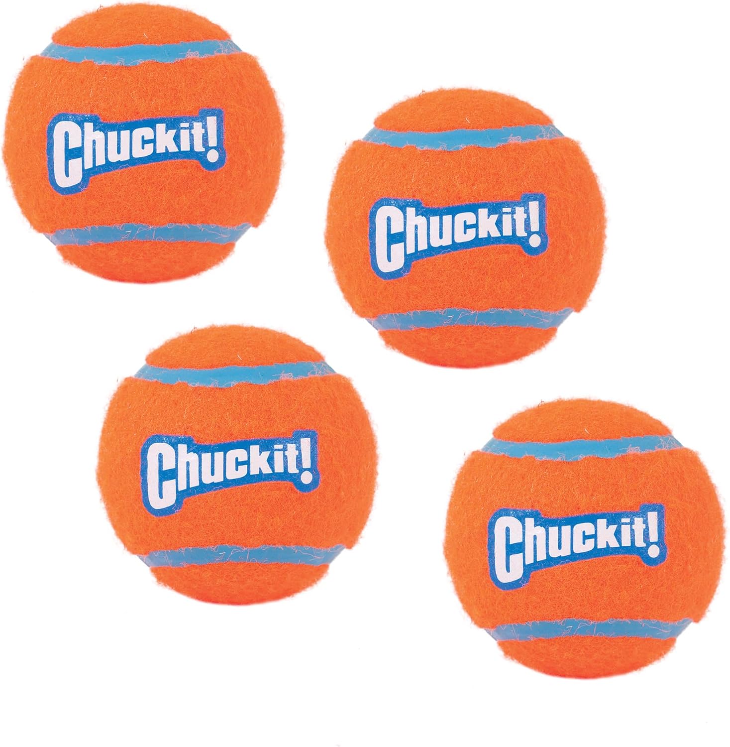 Chuckit! Dog Tennis Ball Toy, Medium 2.5in, 4 Pack, for 20-60lbs Dogs