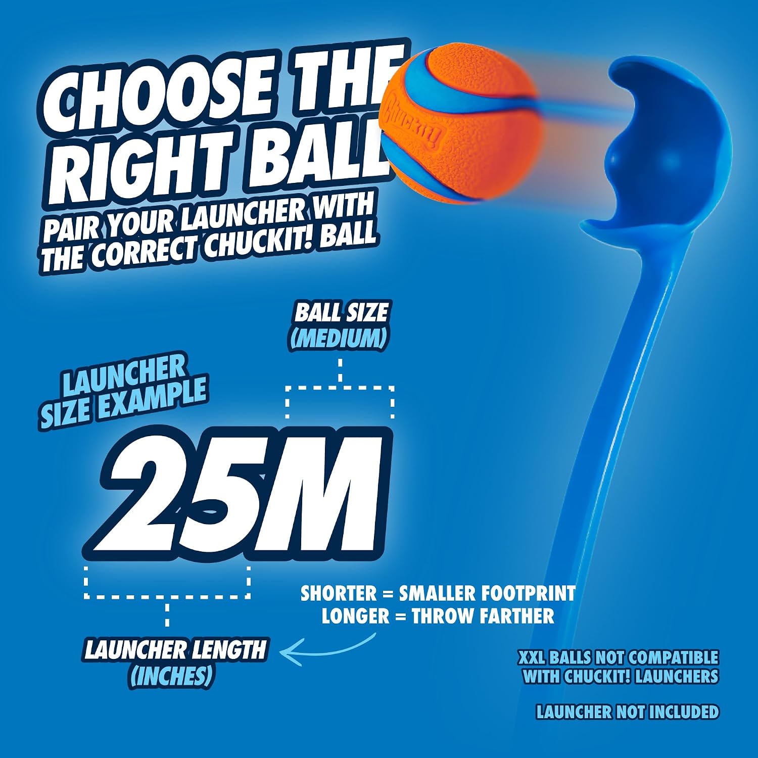 Chuckit! Pro Fetch Launcher, Medium 25in, Includes Glow Ball