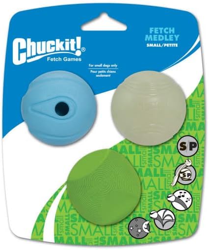 Chuckit! Fetch Pack Dog Balls, Small 2in, 3 Pack, High-Bounce, Floats