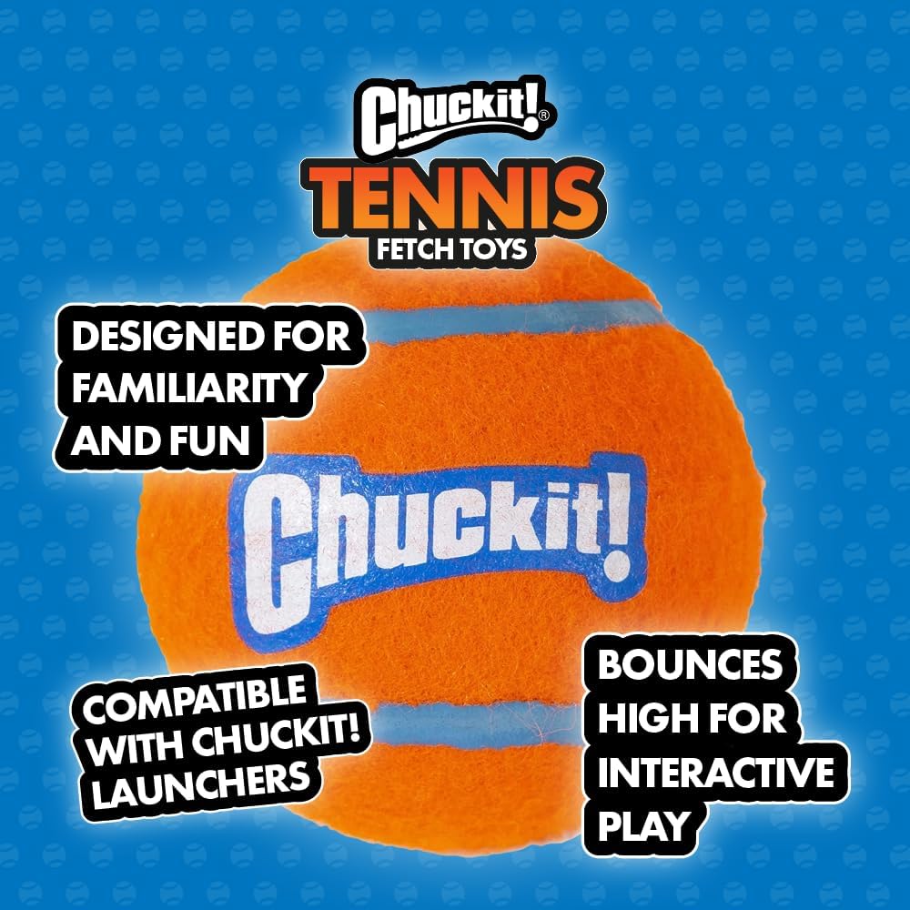 Chuckit! Dog Tennis Ball Dog Toy, Large 3in 1 Pack