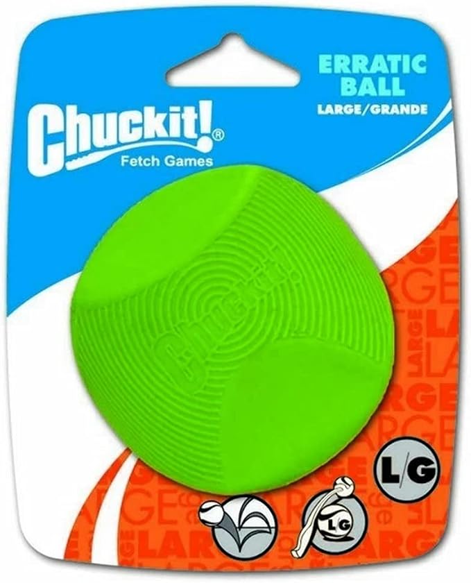 ChuckIt! Dog Erratic Ball (Large, 3-Inch, 1-Pack) Green