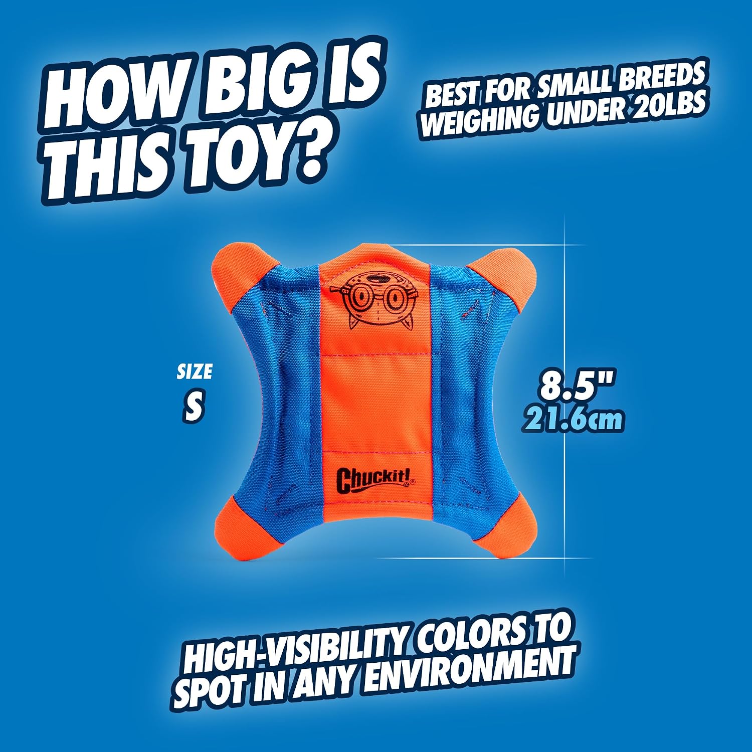 Chuckit! Flying Squirrel Fetch Dog Toy, Small, 8.25-in