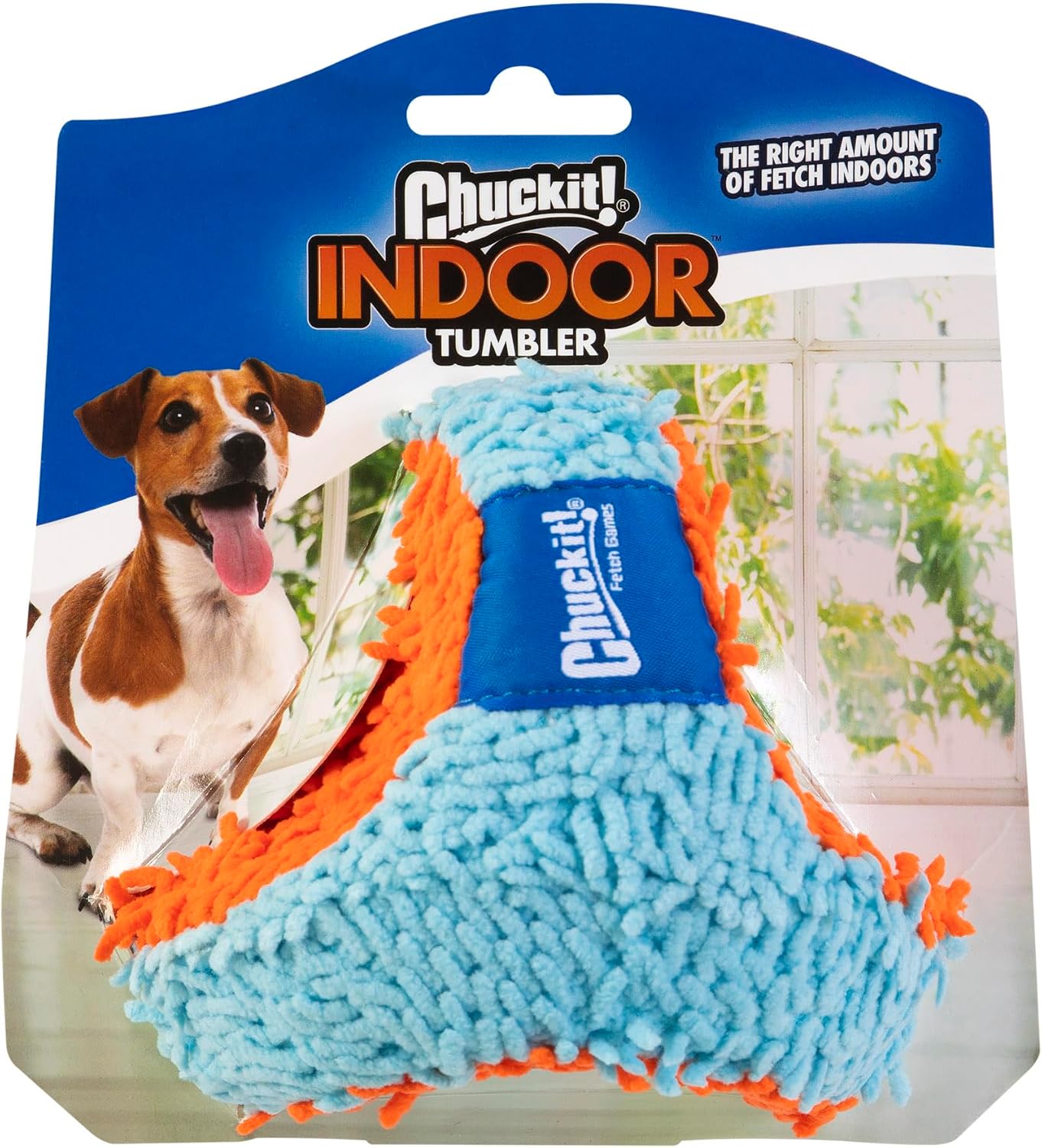 Chuckit! Indoor Fetch Tumbler Toy for Dogs, 4.5in, Orange and Blue Orange & Blue Tumbler