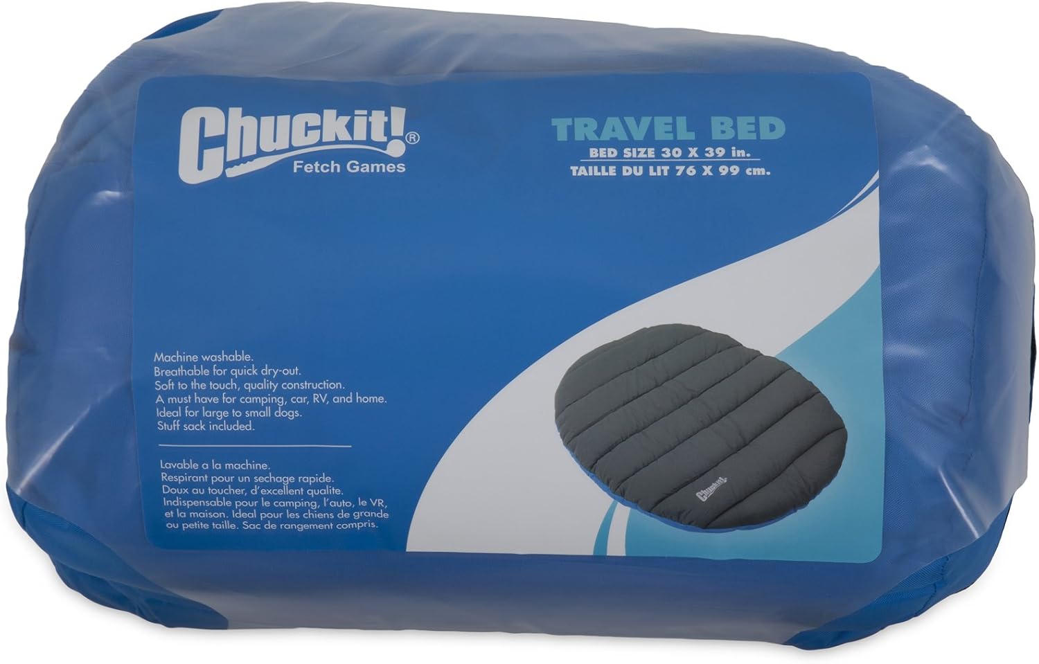 Chuckit! Travel Pillow Dog Bed, Water Resistant, Medium to Large Dogs