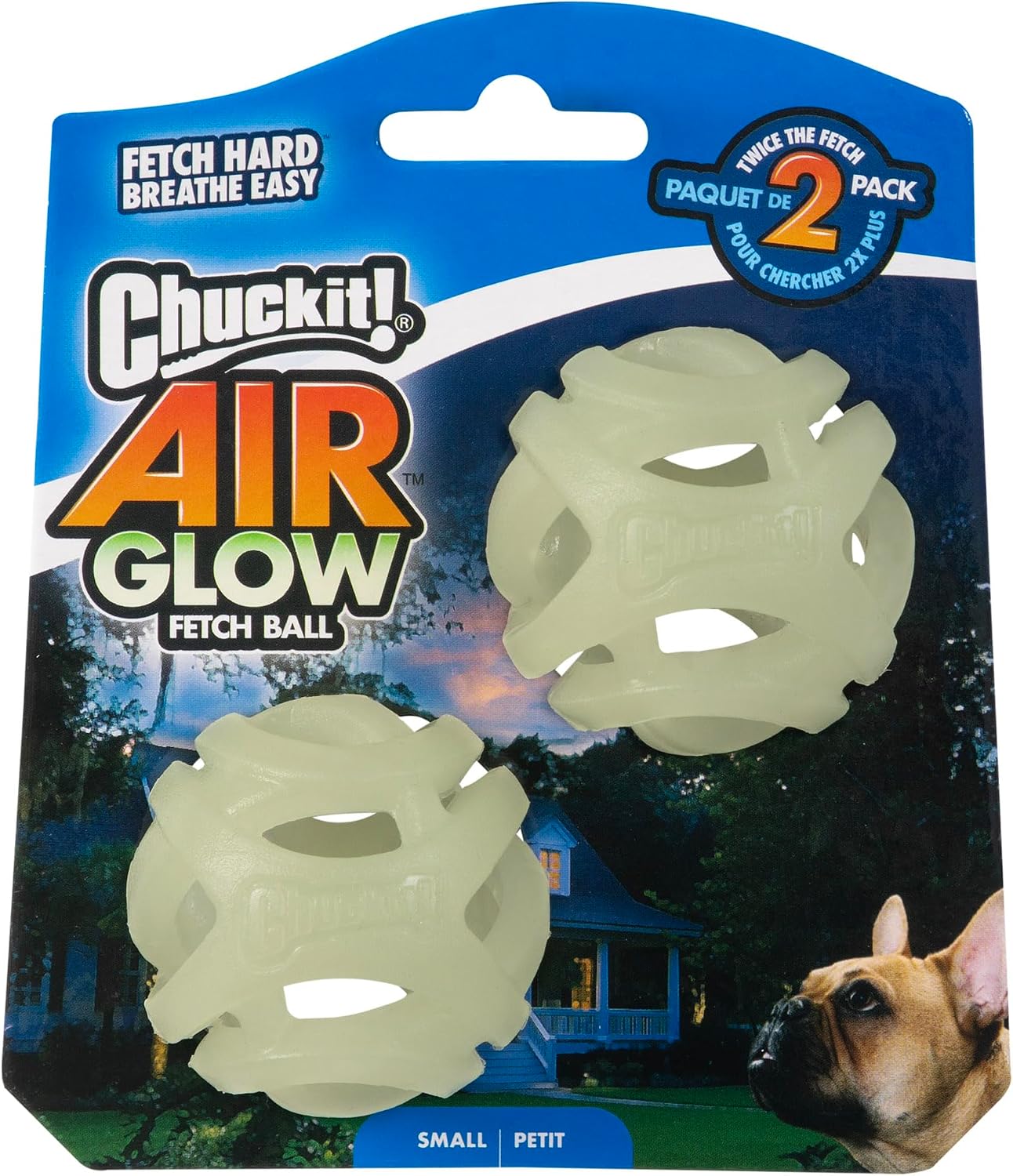 Chuckit! Air Glow Fetch Ball Dog Toy, Small 2in 2 Pack