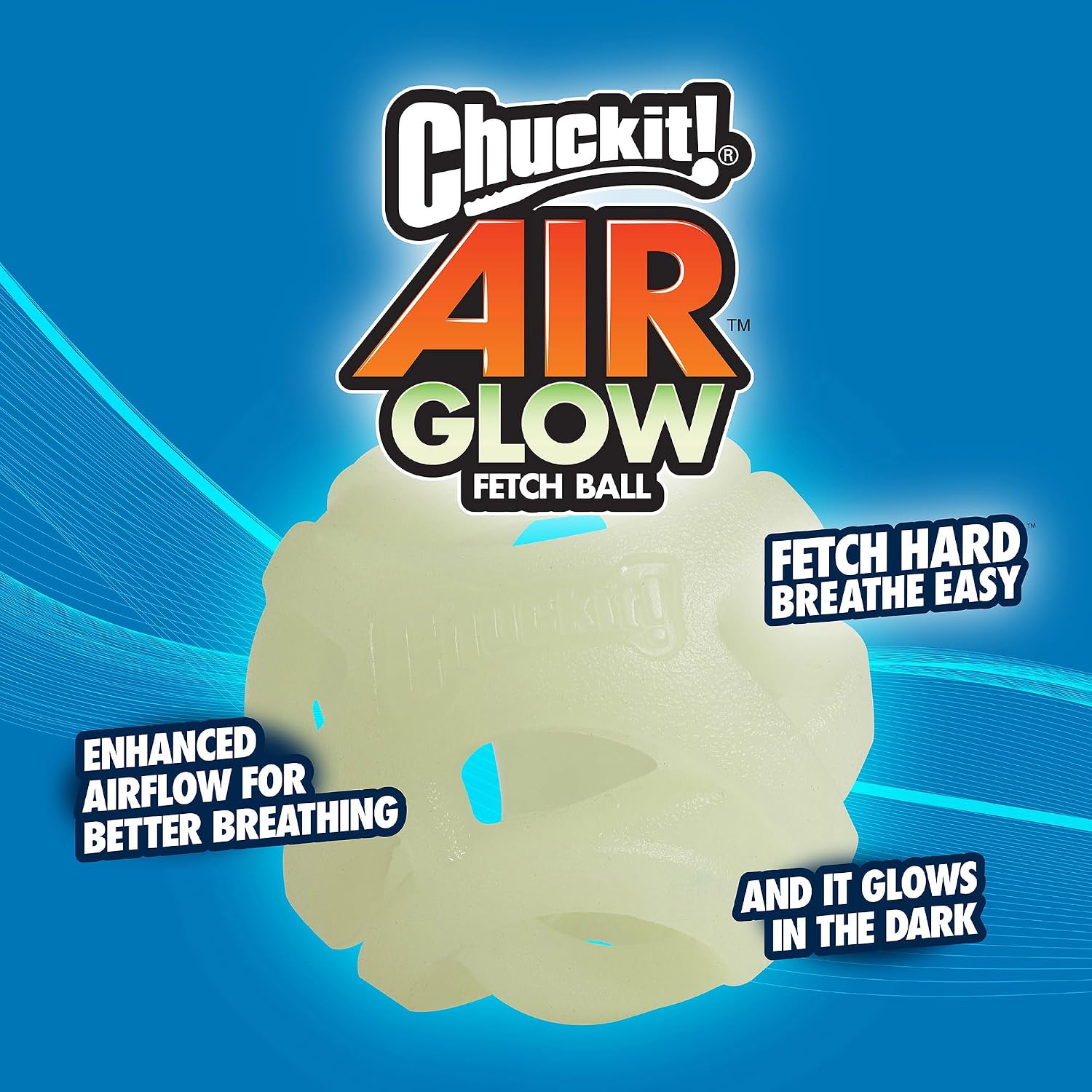Chuckit! Air Glow Fetch Ball Dog Toy, Small 2in 2 Pack