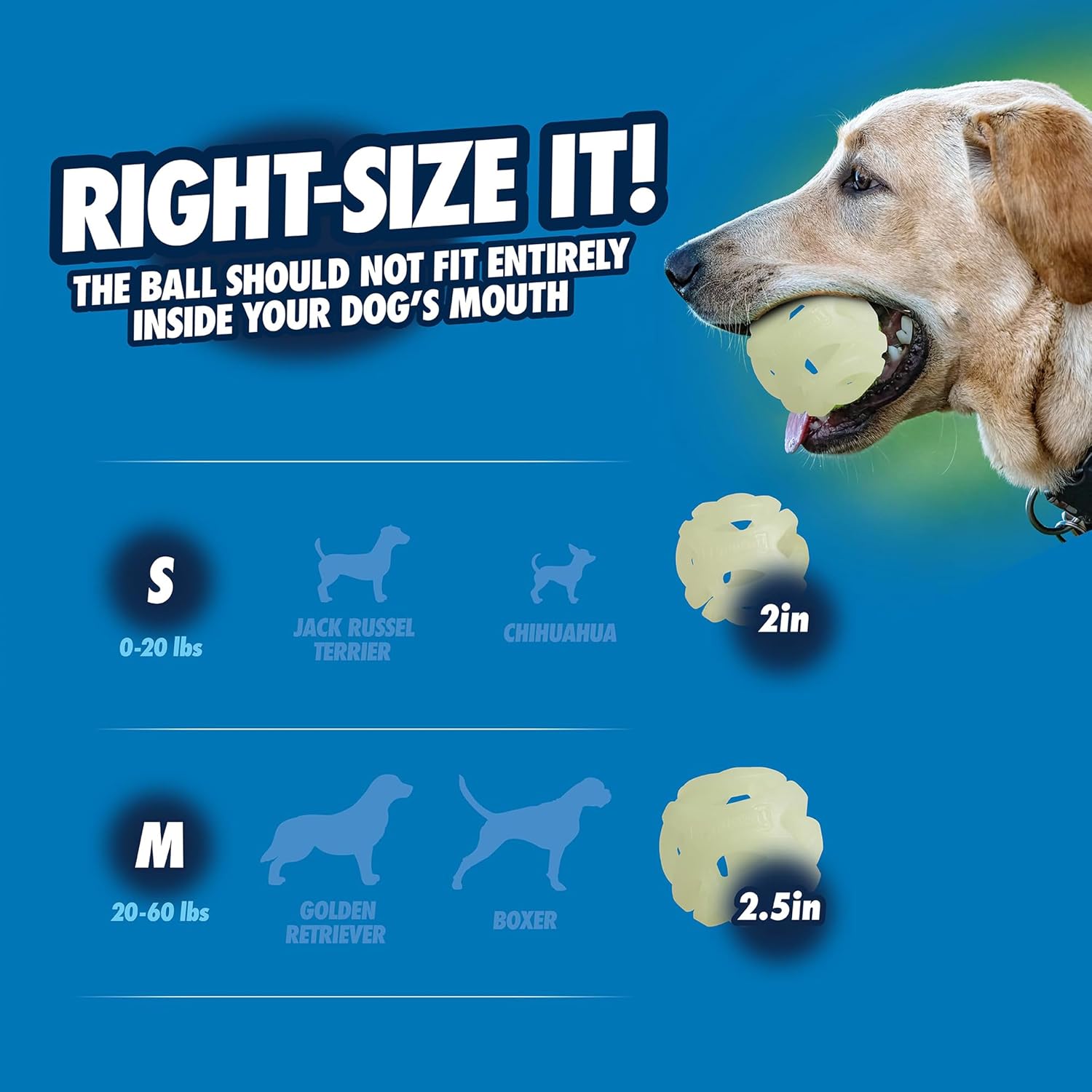Chuckit! Air Glow Fetch Ball Dog Toy, Medium 2.5in, 2 Pack