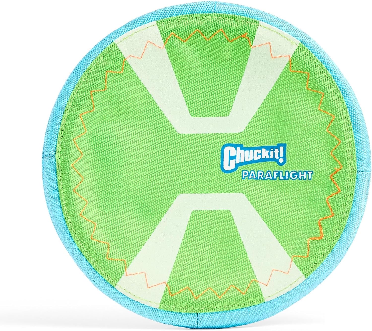 Chuckit! Max Glow Paraflight Flying Disc Dog Toy, Large, 1 Pack Green/Max Glow