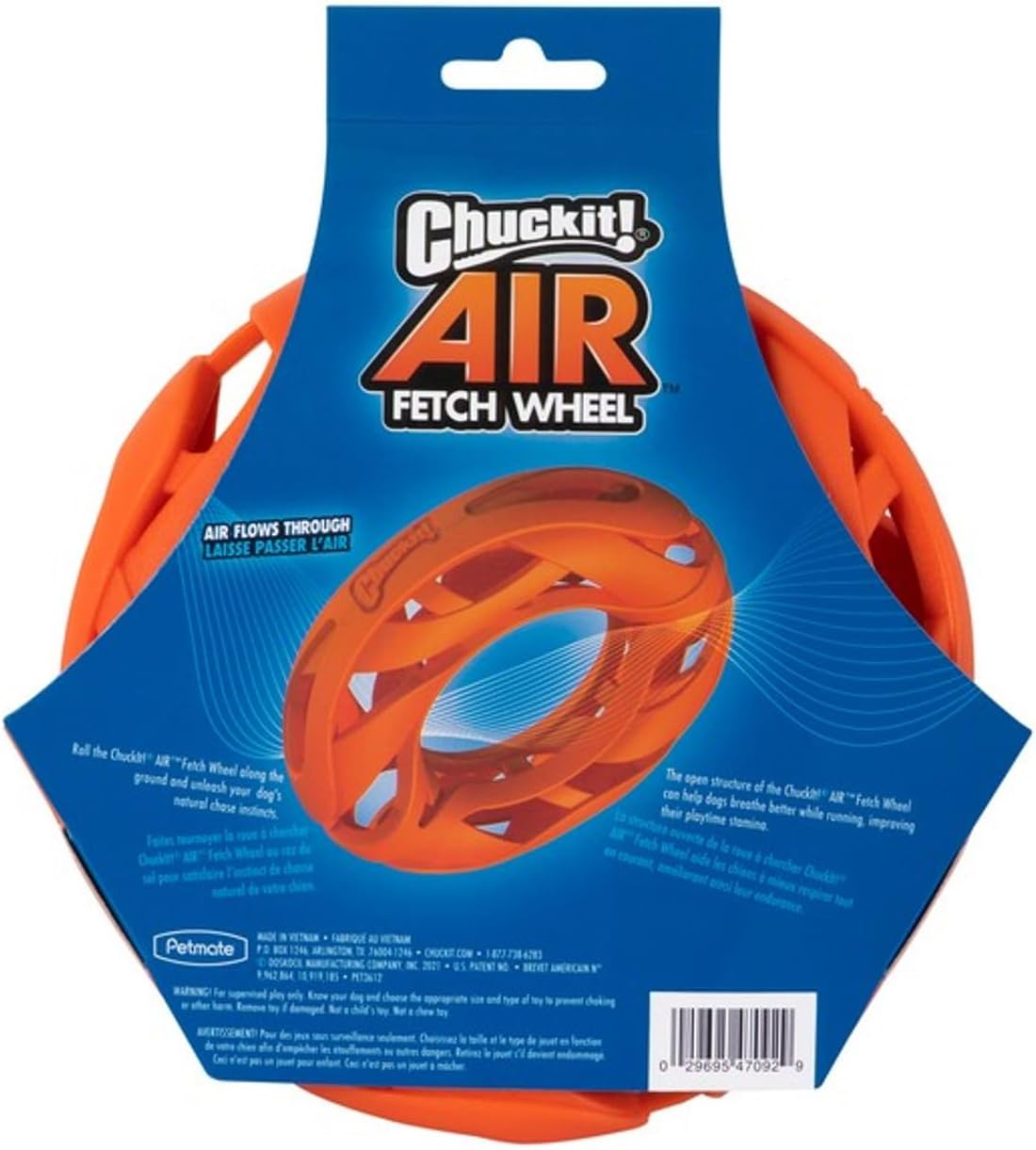 Chuckit! Air Fetch Wheel Dog Toy, Orange Orange Fetch Wheel
