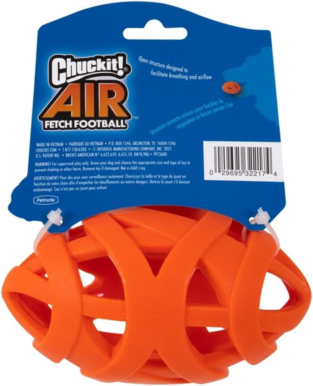 Chuckit! Air Fetch Football Dog Toy, Orange Orange Football