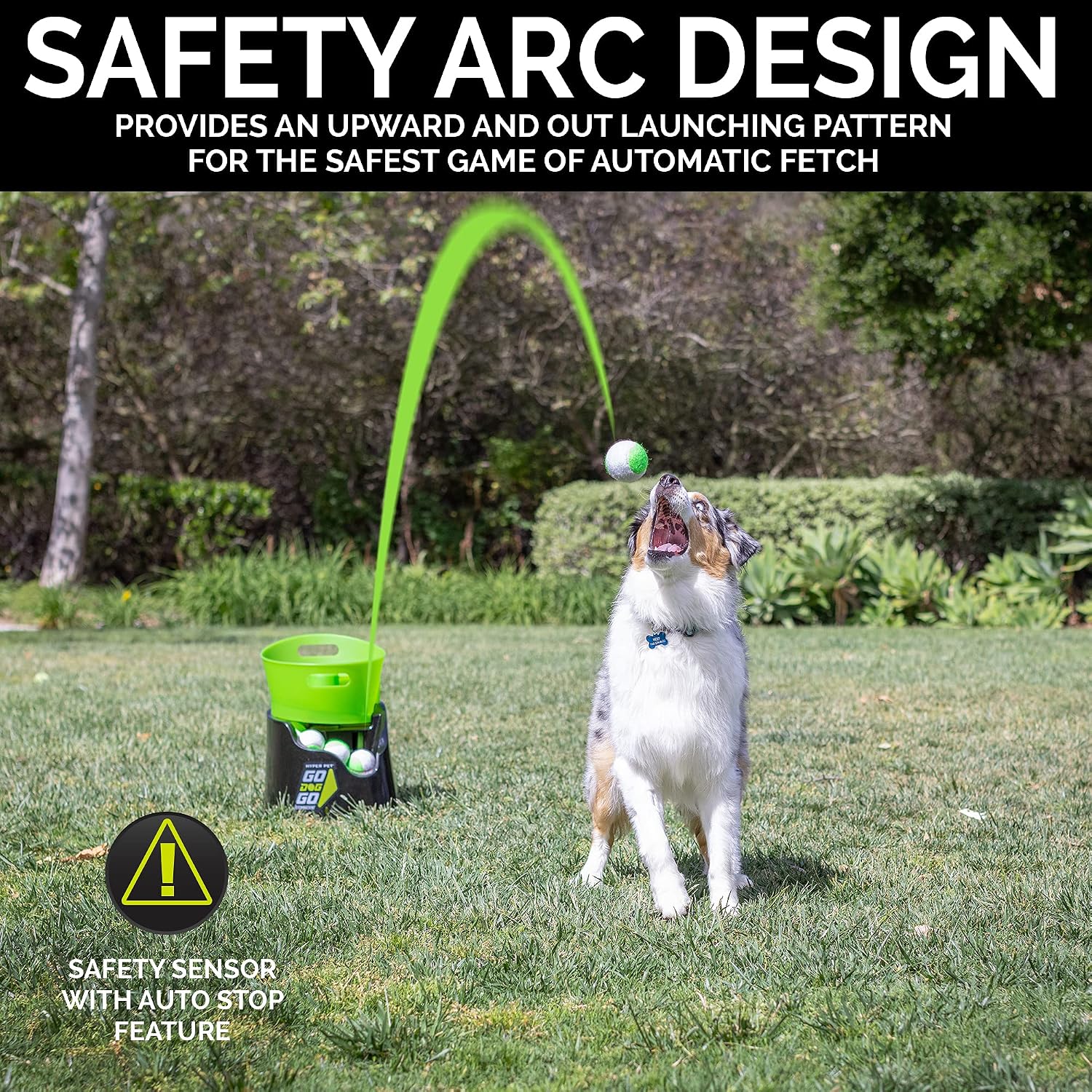 Hyper Pet GoDogGo Automatic Dog Ball Launcher, Includes 5 Balls, 20-60lbs